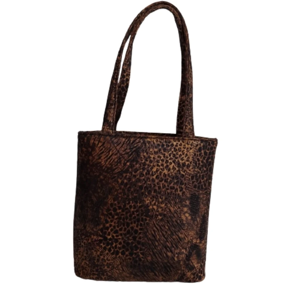 Animal Print Fabric Small Satchel - Picture 1 of 12